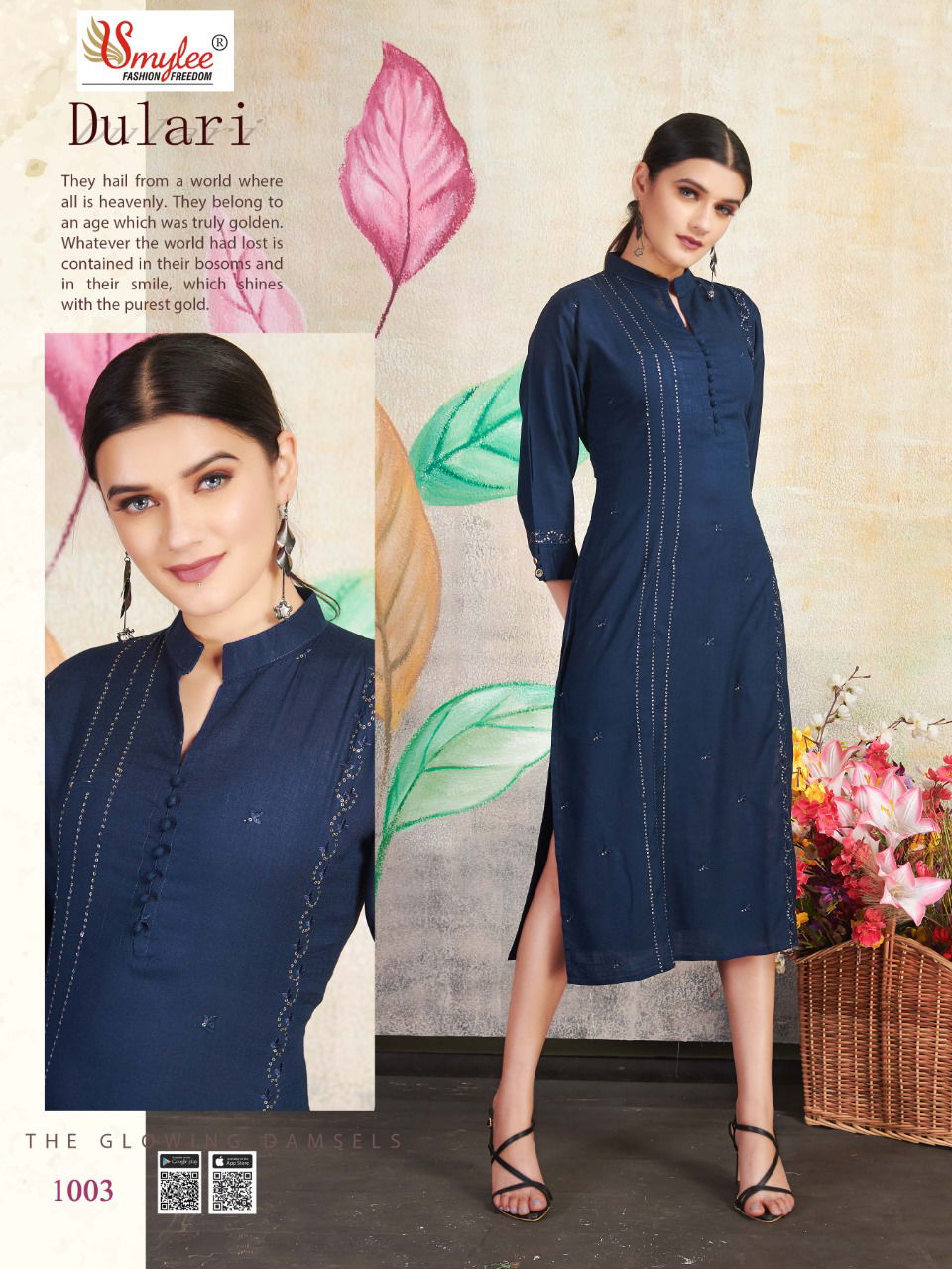Smylee Dulari heavy Rayon Designer Kurti Regular Wear Reyon Kurtis Collections Available in wholesale price